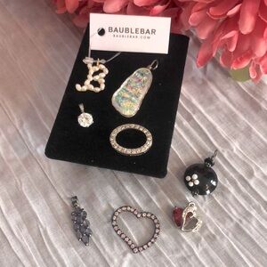 BAUBLEBAR NWT & handmade necklace pendants charms faux diamonds & ruby lot of 8